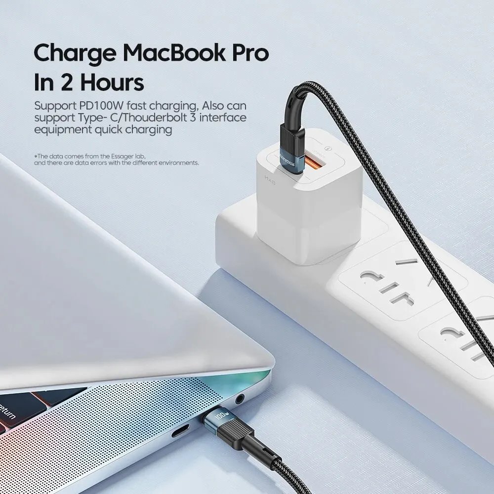 Essager EXCTT1-XC01 Câble USB-C Tressé 100W PD 5A 1m - Arsenal HANTKO
